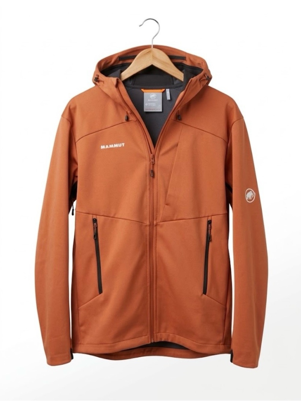 Mammut Gore-Tex Infinium Hooded Softshell Jacket XL Rust Orange Gorpcore
